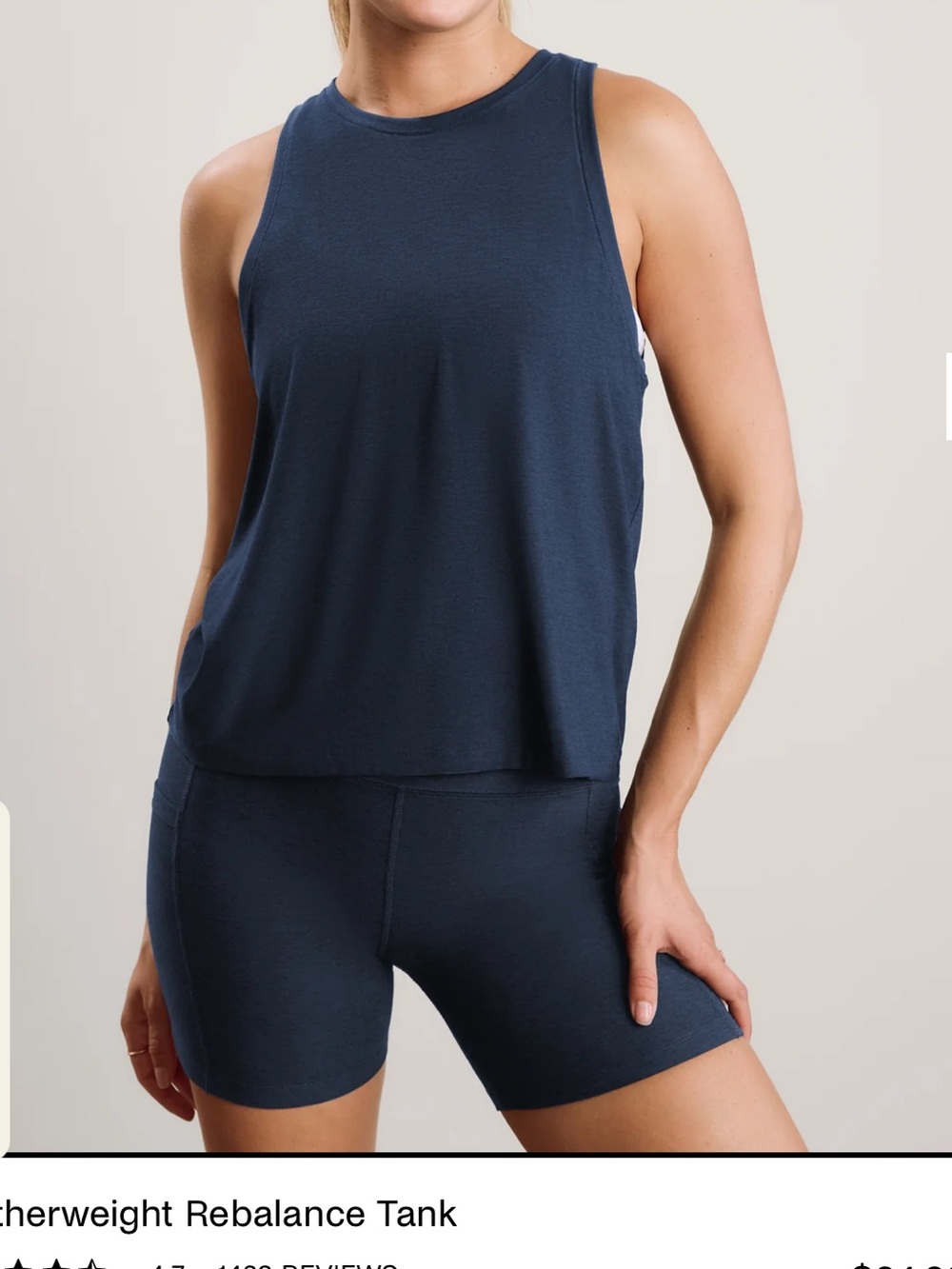 beyond yoga Featherweight Rebalance Tank - Nocturnal Navy.NEW UNWORN